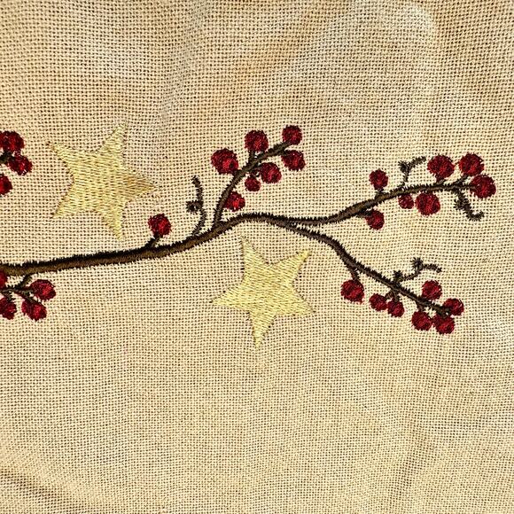 English Cottage Crow & Berry Panels Park Designs Set of 2 Cotton Lined 35"x35" - Picture 6 of 11